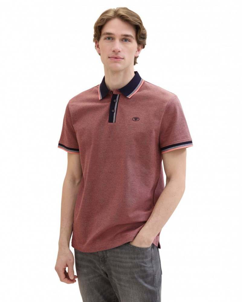 Поло POLO WITH DETAILED COLLAR 1040822ХХ35774 Tom Tailor L Бордовий 1040822ХХ35774