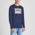 Футболка з довгими рукавами JORMASON TEE LS CREW NECK 12196647-Navy Blazer-Fit: STANDARD Jack&Jones  12196647-NAVY BLAZER-FIT: