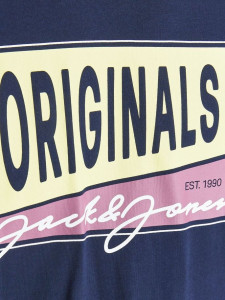 Футболка з довгими рукавами JORMASON TEE LS CREW NECK 12196647-Navy Blazer-Fit: STANDARD Jack&Jones 12196647-NAVY BLAZER-FIT: