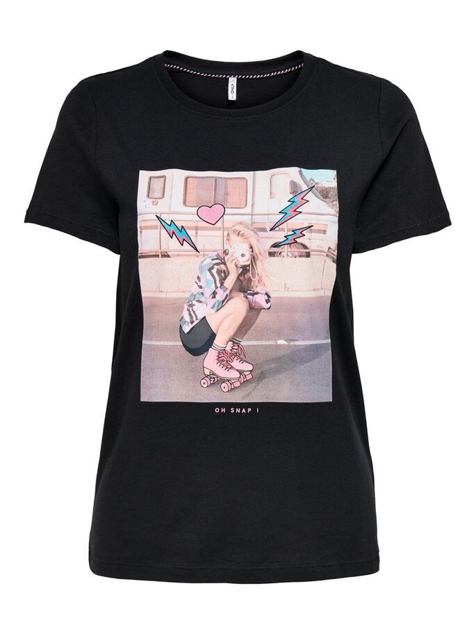 Футболка ONLLANA LIFE REG S/S PHOTO TOP BOX JRS 15228829 Black SNAP ONLY M Чорний 15228829BlackSNAP