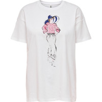 Футболка ONLMARY S/S OVERSIZE TOP JRS 15254406-Bright White-Print:HAT ONLY S Білий 15254406-Bright White-Pri