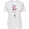 Футболка ONLMARY S/S OVERSIZE TOP JRS 15254406-Bright White-Print:HAT ONLY S Білий 15254406-BRIGHT WHITE-PRI