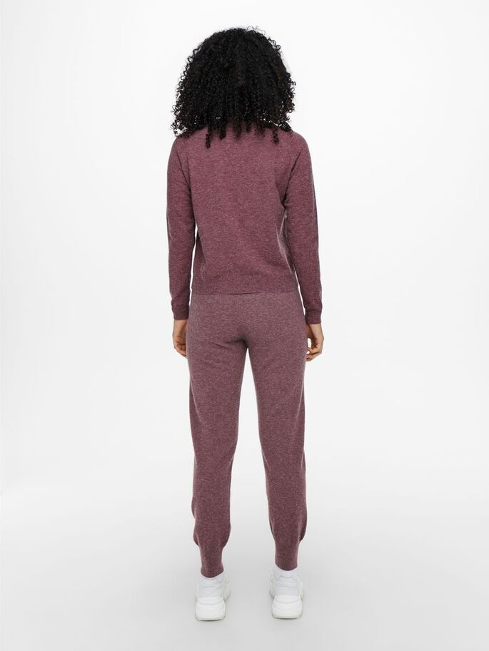 Штани ONLYOUNGER PANTS KNT 15238341-Rose Brown-Detail:W. MELANGE ONLY L Бордовий 15238341-Rose Brown-Detai