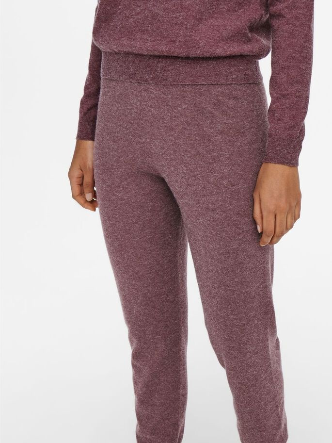 Штани ONLYOUNGER PANTS KNT 15238341-Rose Brown-Detail:W. MELANGE ONLY L Бордовий 15238341-Rose Brown-Detai