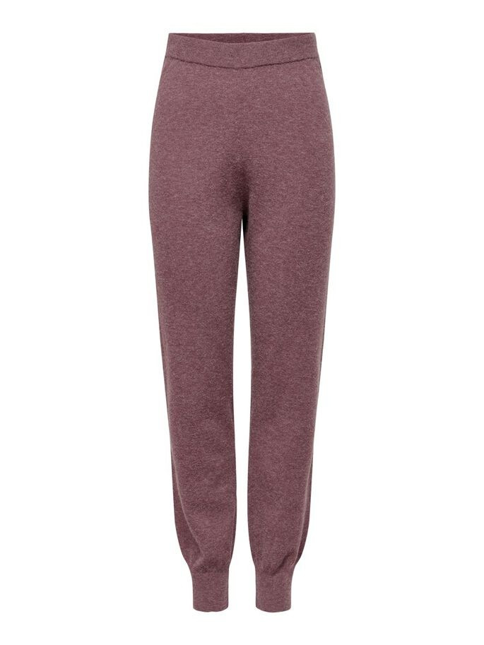 Штани ONLYOUNGER PANTS KNT 15238341-Rose Brown-Detail:W. MELANGE ONLY L Бордовий 15238341-Rose Brown-Detai