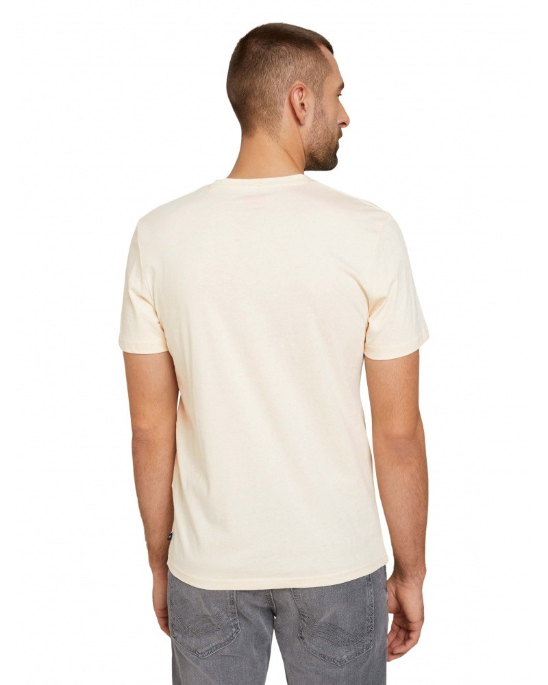Футболка printed crewneck logo t-shirt 1030527XX1028130 Tom Tailor L Бежевий 1030527XX1028130