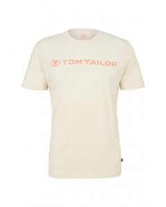 Футболка printed crewneck logo t-shirt 1030527XX1028130 Tom Tailor L Бежевий 1030527XX1028130