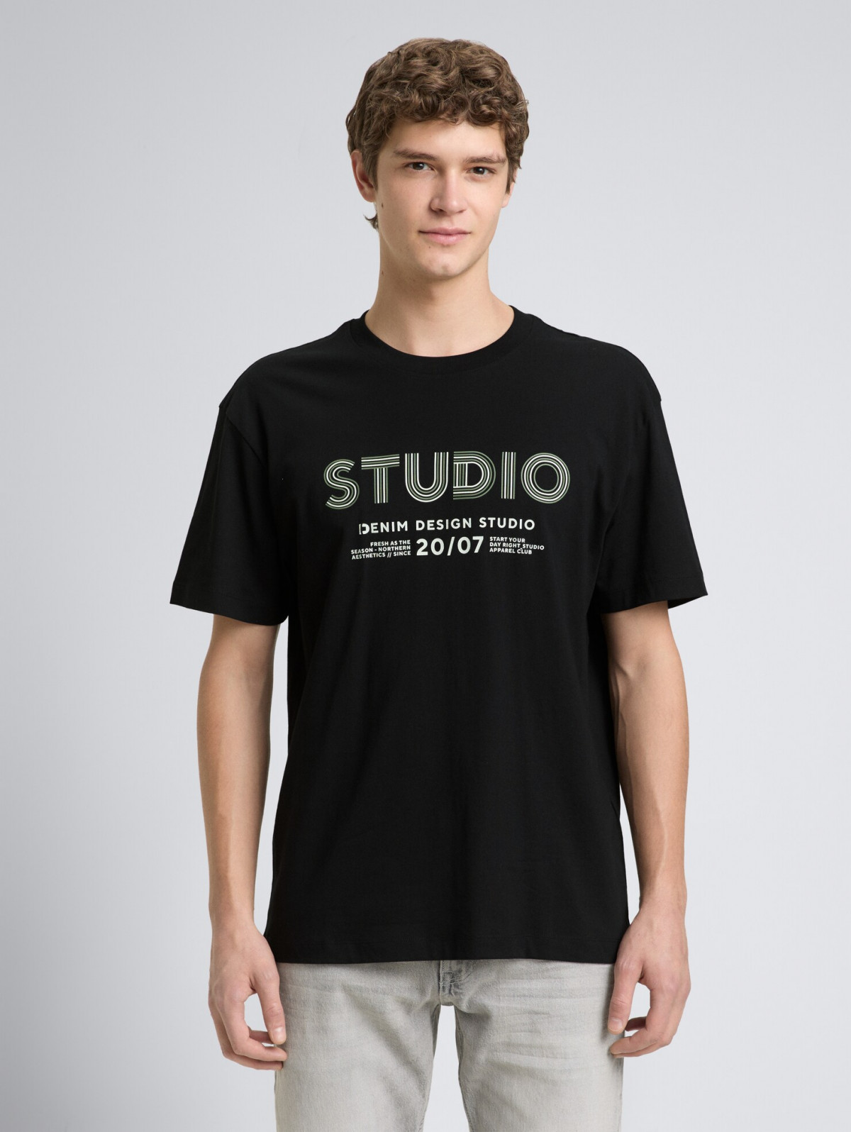 Футболка Relaxed fit T-shirt with print 1050315-29999 Tom Tailor XXL Чорний 1050315-29999