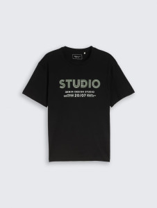 Футболка Relaxed fit T-shirt with print 1050315-29999 Tom Tailor XXL Чорний 1050315-29999