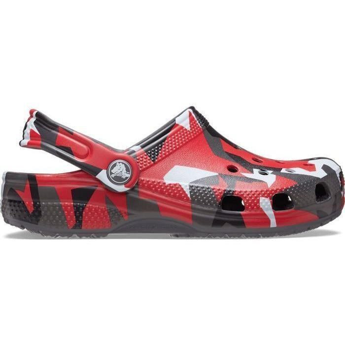 Сабо підліткові Classic Geo Camo Clog K SGy/Mlti 211171-0IE-Slate Grey/Multi CROCS J1 (32-33) Червон 211171-0IE-SLATE GREY/MUL