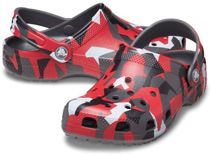 Сабо підліткові Classic Geo Camo Clog K SGy/Mlti 211171-0IE-Slate Grey/Multi CROCS J1 (32-33) Червон 211171-0IE-SLATE GREY/MUL