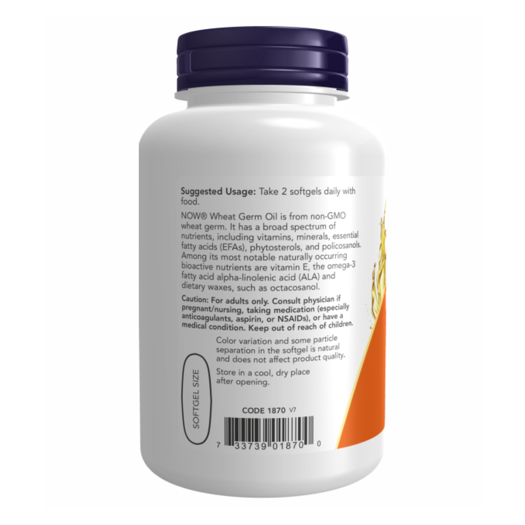 Софт гелеві капсули Wheat Germ Oil 1130mg - 100 sgels 2022-10-2387