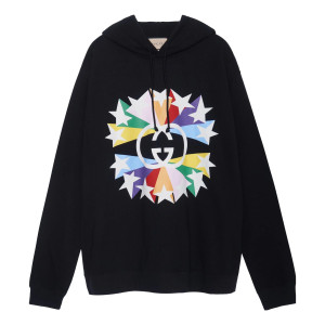 Кофта Men's Gucci FW21 Full Print Interlock Double G Printing Cotton Black XJDNJ 1082