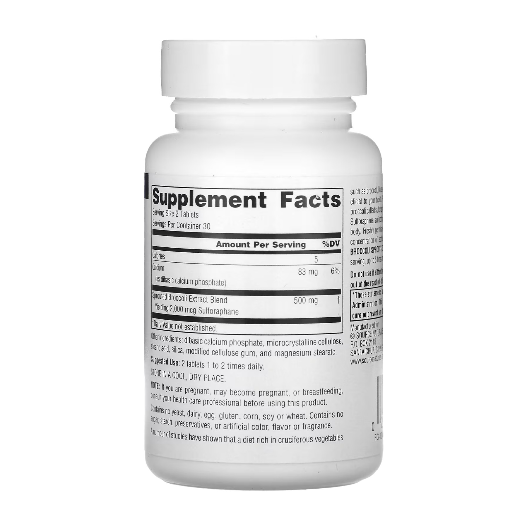 Таблетки Source Naturals Broccoli Sprouts Extract 250mg - 60 tabs 2023-10-2689