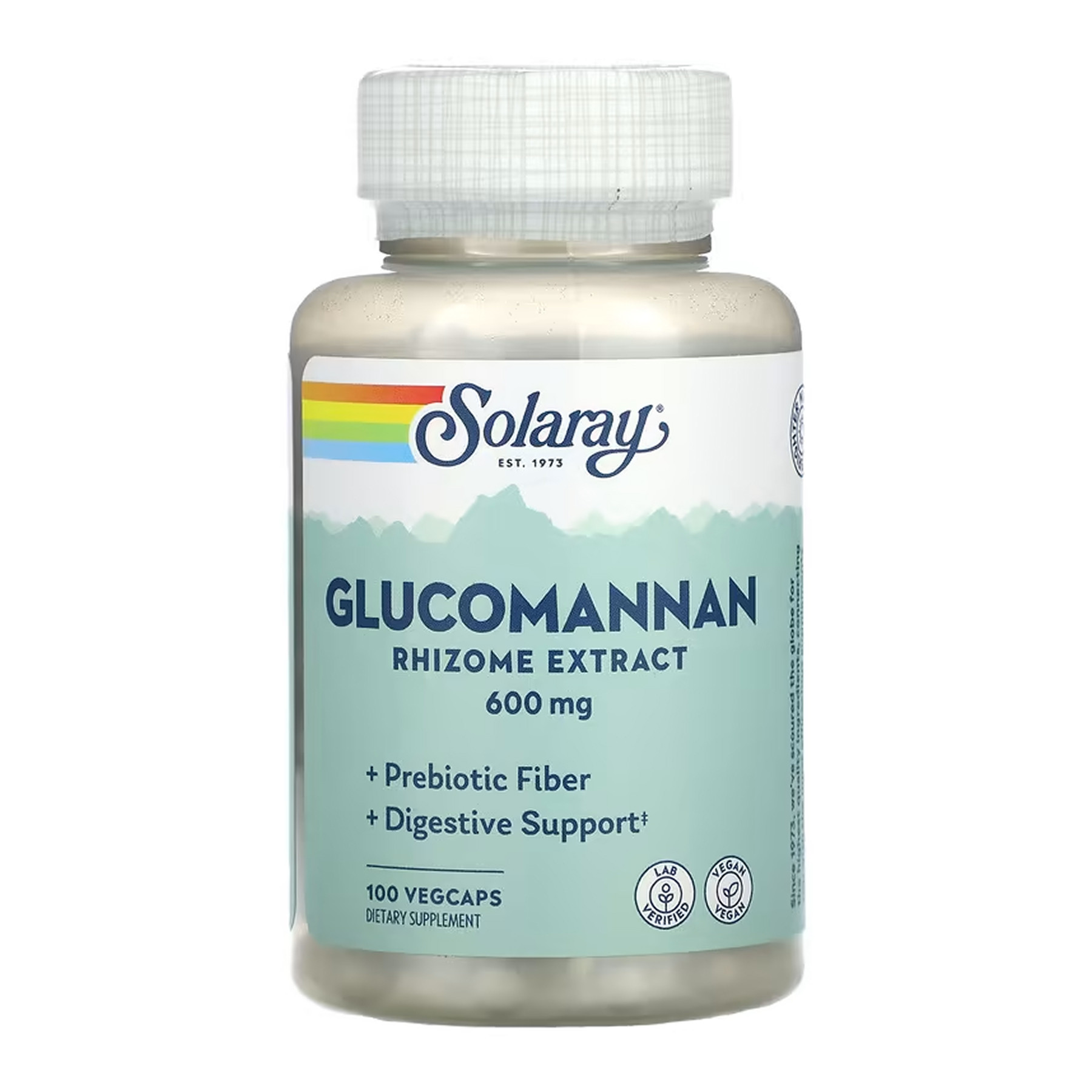 Капсули Solaray Glucomannan Rhizome Extract 600mg - 100 vcaps 2023-10-6720