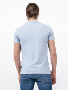 Поло polo with tipping 1030720XX1215159 Tom Tailor L Блакитний 1030720XX1215159