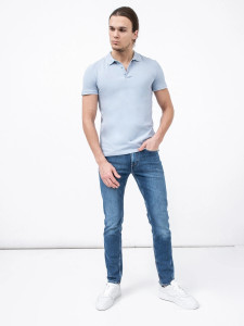 Поло polo with tipping 1030720XX1215159 Tom Tailor L Блакитний 1030720XX1215159