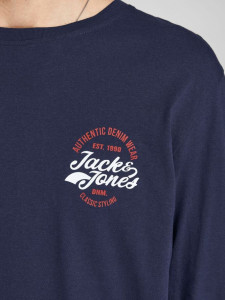 Футболка с длинными рукавами JJBRAT TEE LS 12200518-Navy Blazer-Fit:Standard fit Jack&Jones L Темно- 12200518-NAVY BLAZER-FIT: