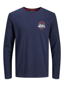 Футболка с длинными рукавами JJBRAT TEE LS 12200518-Navy Blazer-Fit:Standard fit Jack&Jones L Темно- 12200518-NAVY BLAZER-FIT: