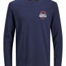 Футболка с длинными рукавами JJBRAT TEE LS 12200518-Navy Blazer-Fit:Standard fit Jack&Jones L Темно- 12200518-NAVY BLAZER-FIT: