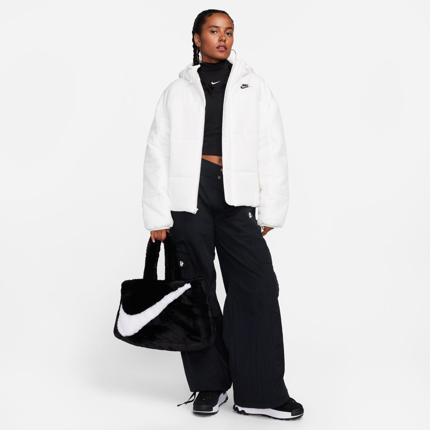 Куртка жіноча Nike Sportswear Classic Puffer Therma-Fit Loose Hooded Jacket White FB7672-133