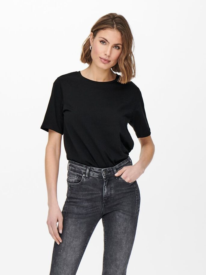 Футболка ONLNEW ONLY LIFE S/S TEE JRS NOOS 15256961-Black ONLY M Чорний 15256961-Black