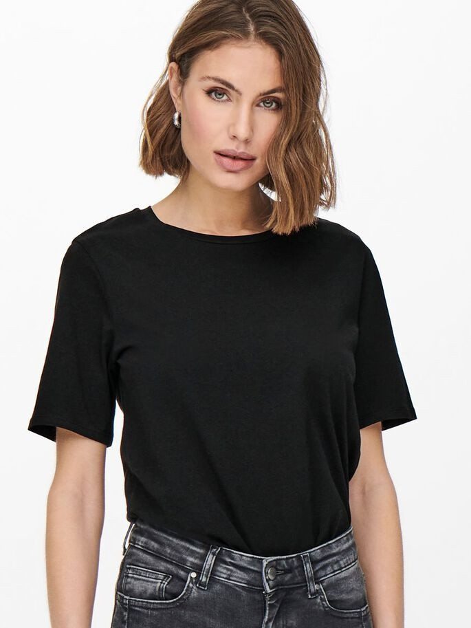 Футболка ONLNEW ONLY LIFE S/S TEE JRS NOOS 15256961-Black ONLY M Чорний 15256961-Black