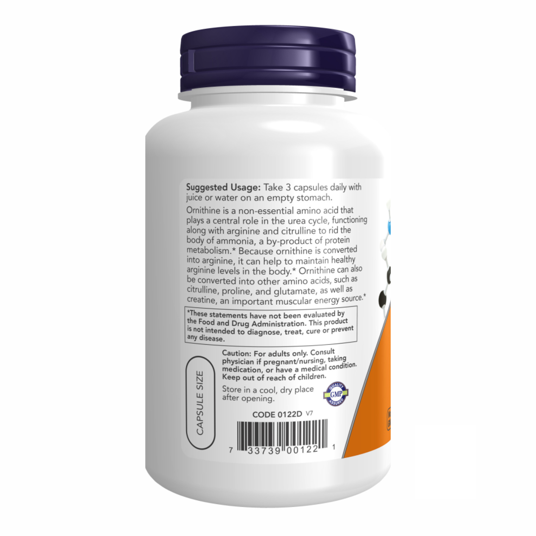 Капсули ORNITHINE 500mg - 120 vcaps 2022-09-1171
