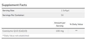 Таблетки CoQ10 100mg - 50 sgels 2022-10-0098