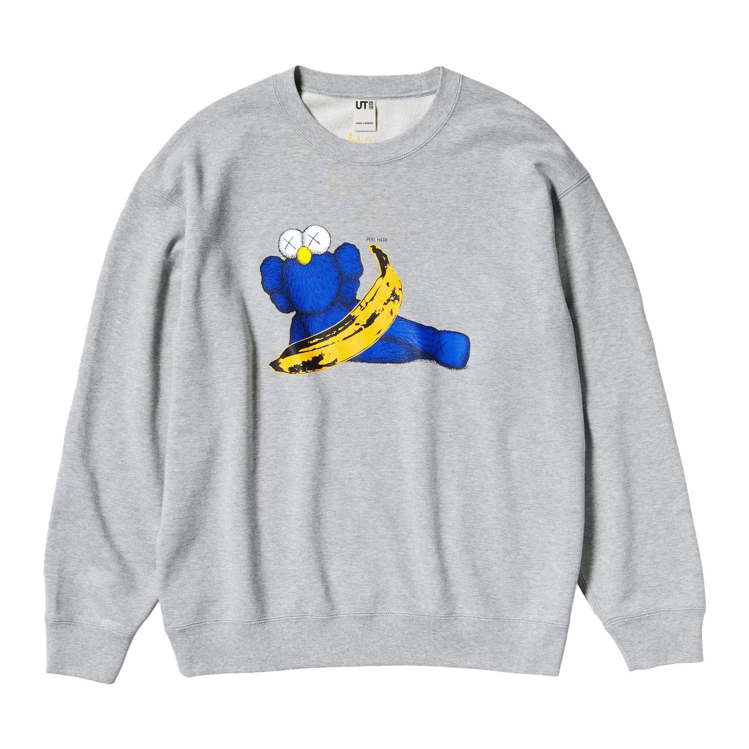 Толстовка KAWS x Uniqlo Warhol Graphic 472951 Sweatshirt (Grey Banana Kaws) E472951-000