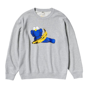 Толстовка KAWS x Uniqlo Warhol Graphic 472951 Sweatshirt (Grey Banana Kaws) E472951-000