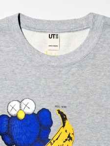 Толстовка KAWS x Uniqlo Warhol Graphic 472951 Sweatshirt (Grey Banana Kaws) E472951-000