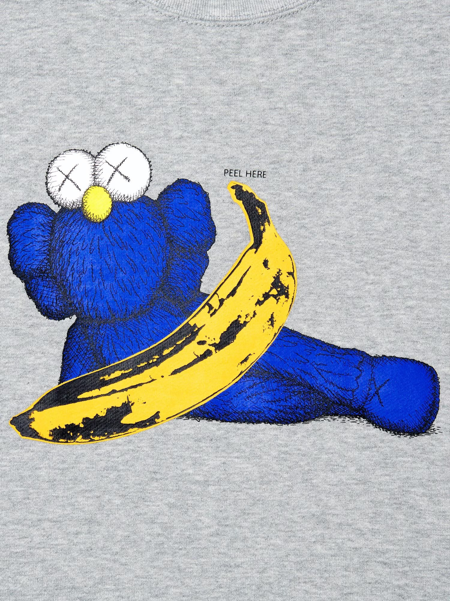 Толстовка KAWS x Uniqlo Warhol Graphic 472951 Sweatshirt (Grey Banana Kaws) E472951-000