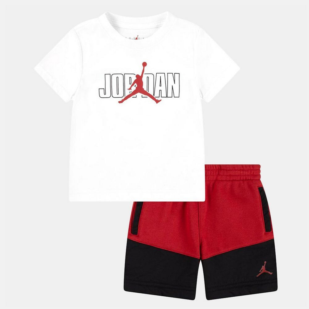 Костюм спортивний дитячий Air Jordan 2-Piece Stacked Mixed Set White/Red 85D767-R78