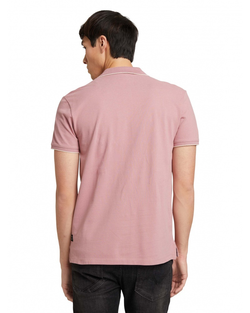 Поло polo with tipping 1030720XX1228854 Tom Tailor L Розовий 1030720XX1228854