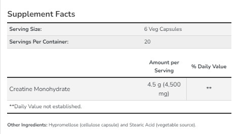 Капсули Creatine 750mg - 120 caps 2022-10-1406