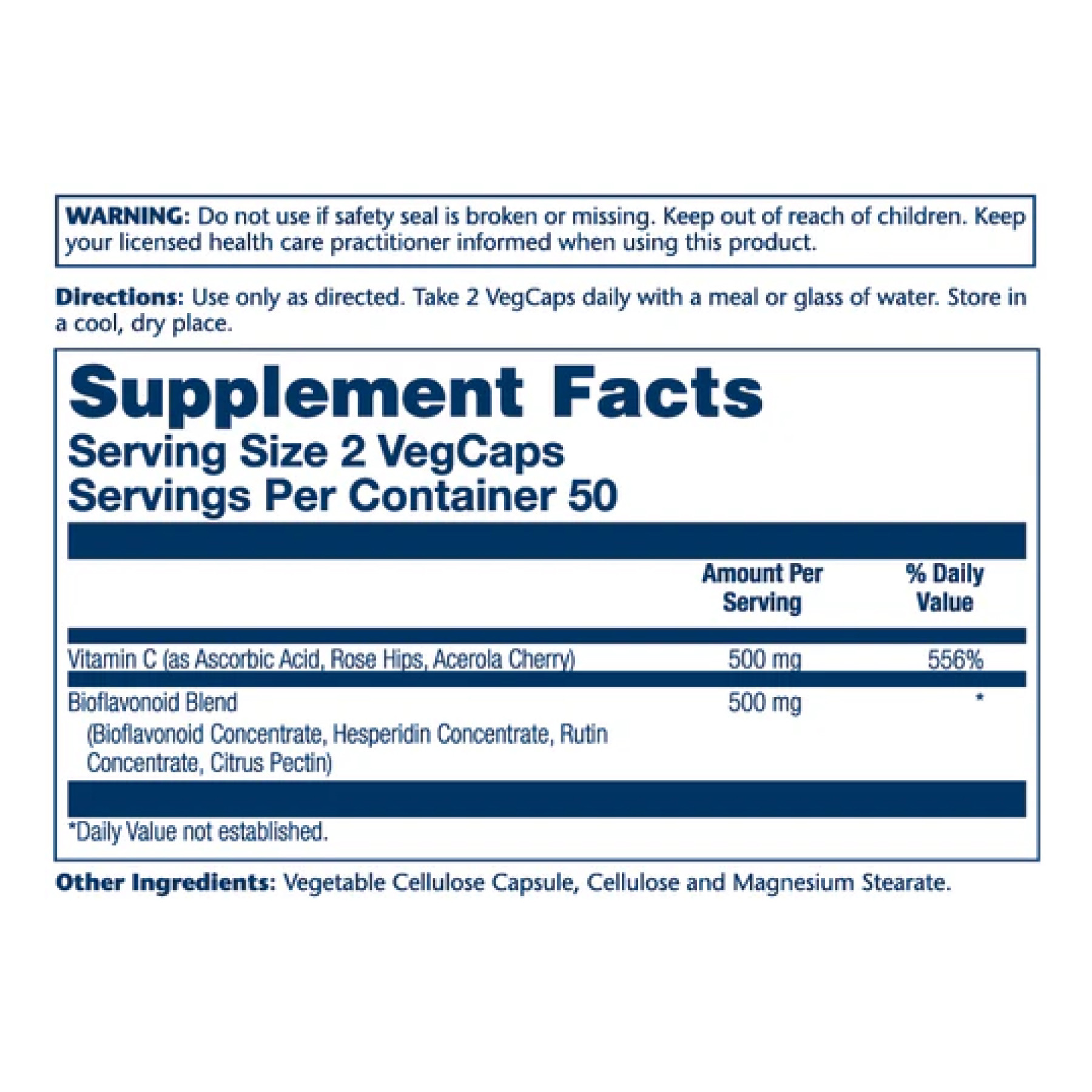 Капсули Solaray Vitamin C & Bioflavonoids 1:1 500mg - 100 vcaps 2023-10-3153