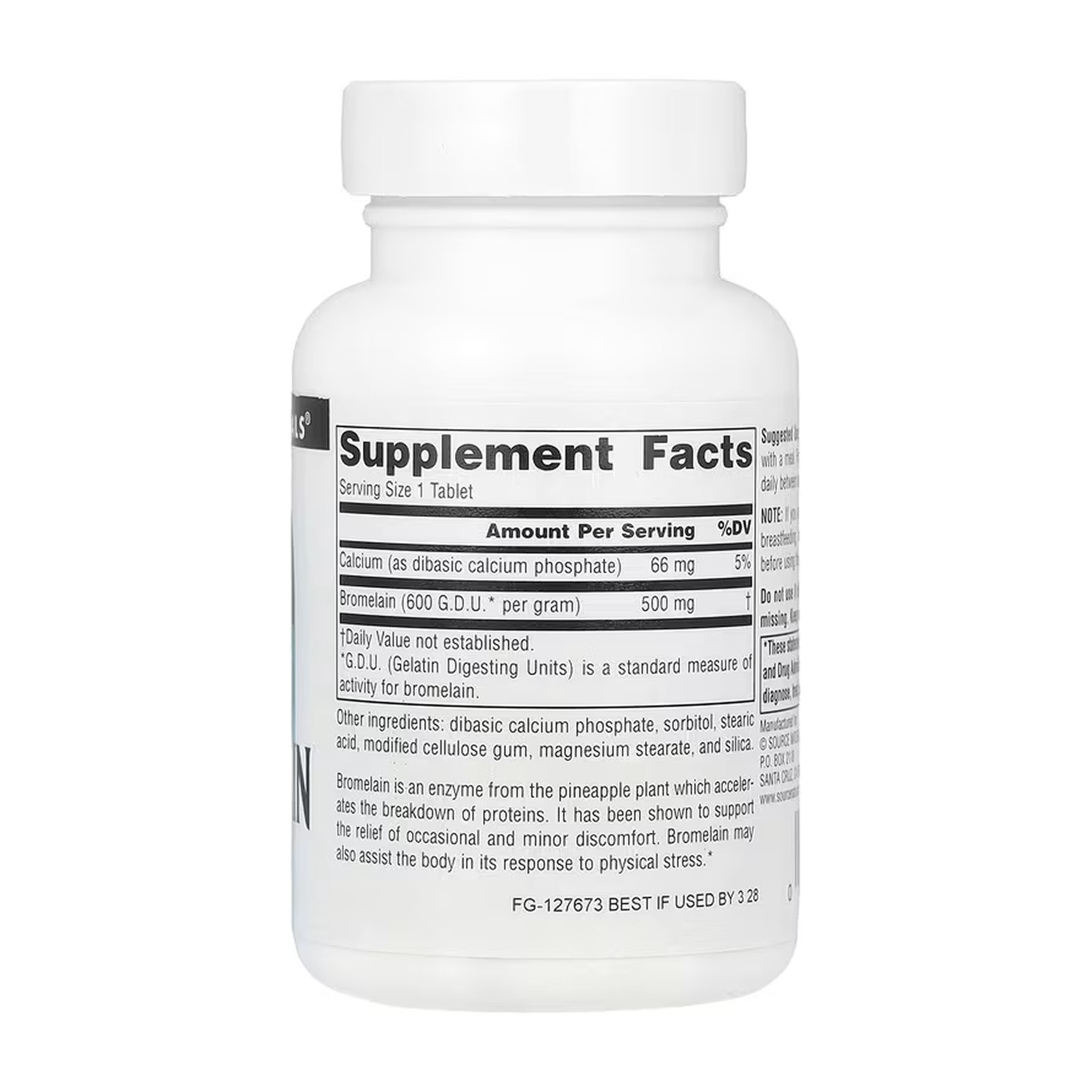 Таблетки Source Naturals Bromelain 600 GDU - 60 tabs 2023-10-6481