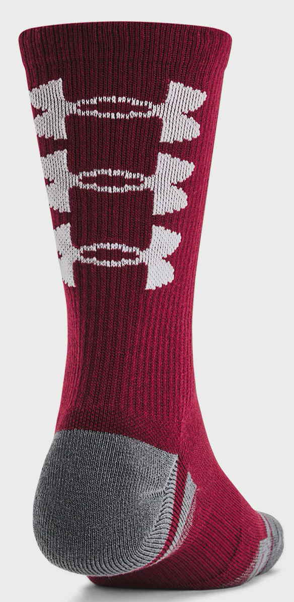 Шкарпетки UA Perf Tech Nov 3pk Crew чорний, бордовий, помаранчевий Уні MD 1379515-625