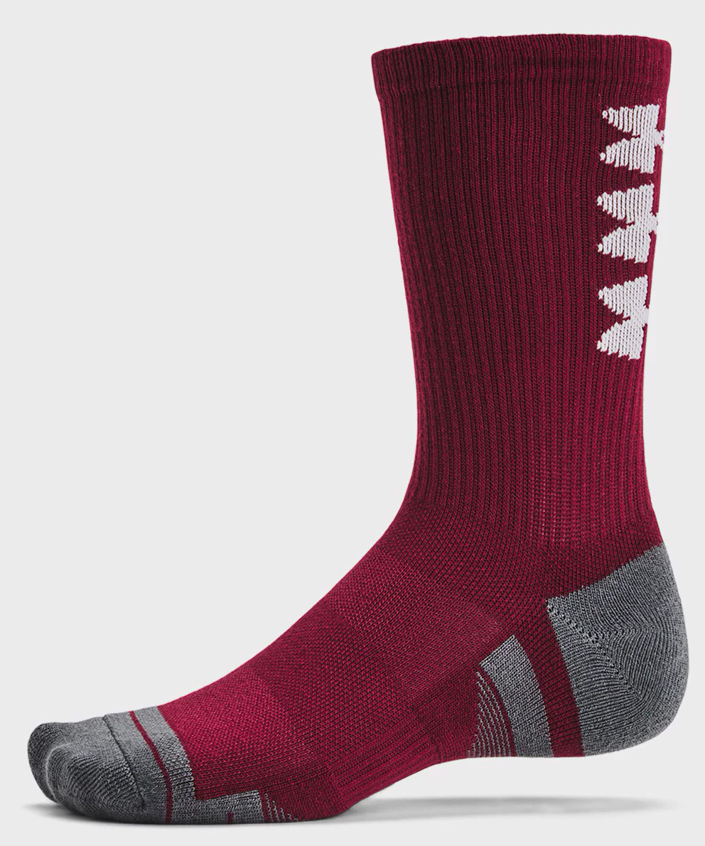 Шкарпетки UA Perf Tech Nov 3pk Crew чорний, бордовий, помаранчевий Уні MD 1379515-625