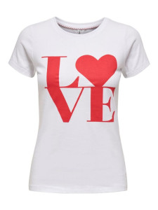 Футболка ONLLOVE LIFE FIT S/S TOP BOX JRS 15226018 White HEART ONLY M Білий 15226018WHITEHEART