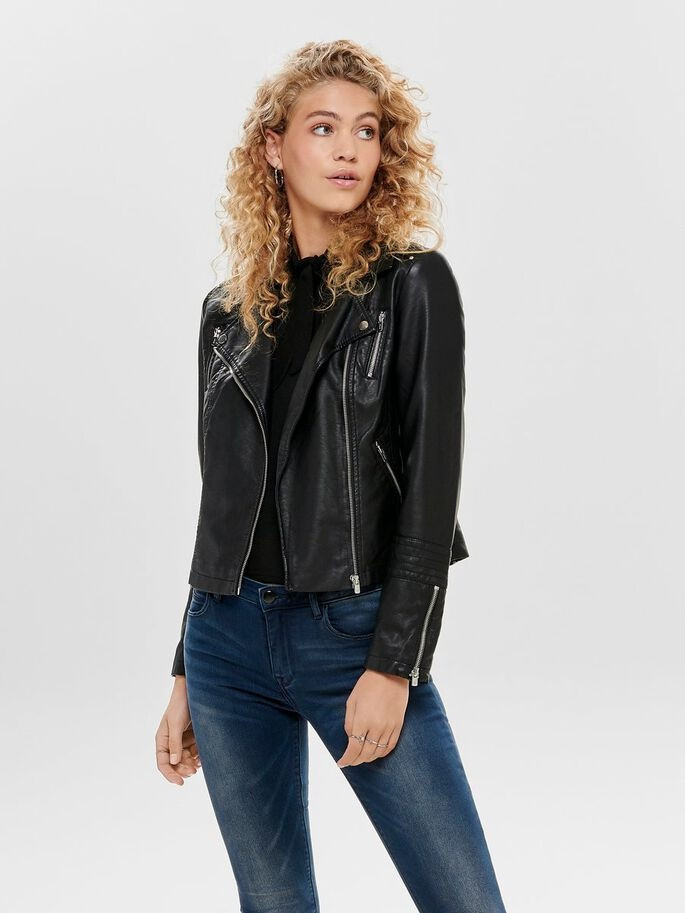 Куртка зі штучної шкіри ONLGEMMA FAUX LEATHER BIKER OTW NOOS 15153079-Black ONLY 34 Чорний 15153079-Black