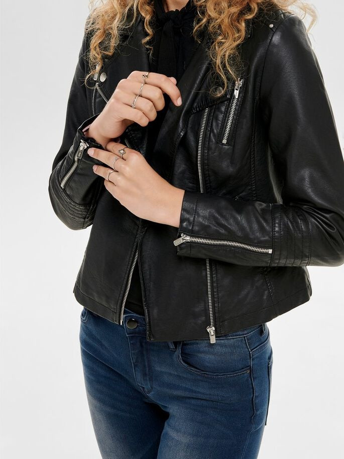 Куртка зі штучної шкіри ONLGEMMA FAUX LEATHER BIKER OTW NOOS 15153079-Black ONLY 34 Чорний 15153079-Black