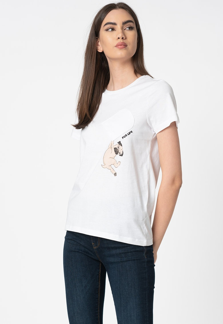 Футболка ONLPOLLY LIFE REG S/S DOG BOX TOP JRS 15215652 Bright White ONLY S Білий 15215652BrightWhite