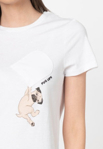 Футболка ONLPOLLY LIFE REG S/S DOG BOX TOP JRS 15215652 Bright White ONLY S Білий 15215652BRIGHTWHITE