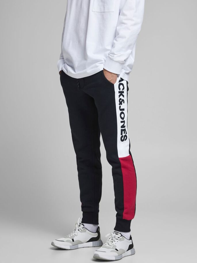 Штани спортивні JJIWILL LOGO JJBLOCKING SWEAT P. VG NOOS 12197199 Navy Blazer Jack&Jones L Темно-син 12197199NAVYBLAZER