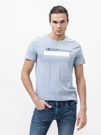 Футболка printed t-shirt 1030693XX1215159 Tom Tailor M Блакитний 1030693XX1215159