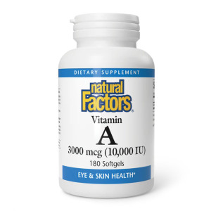 Софт гелеві капсули Natural Factors Vitamin A 3000mcg 10000IU - 180 softgels 2023-10-3805