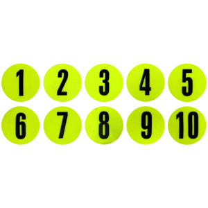 Набір плоских фішок з цифрами Meta Flat Number Marker Set of 10 салатовий, чорний Уні 12,5 см 2002005004