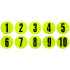 Набір плоских фішок з цифрами Meta Flat Number Marker Set of 10 салатовий, чорний Уні 12,5 см 2002005004
